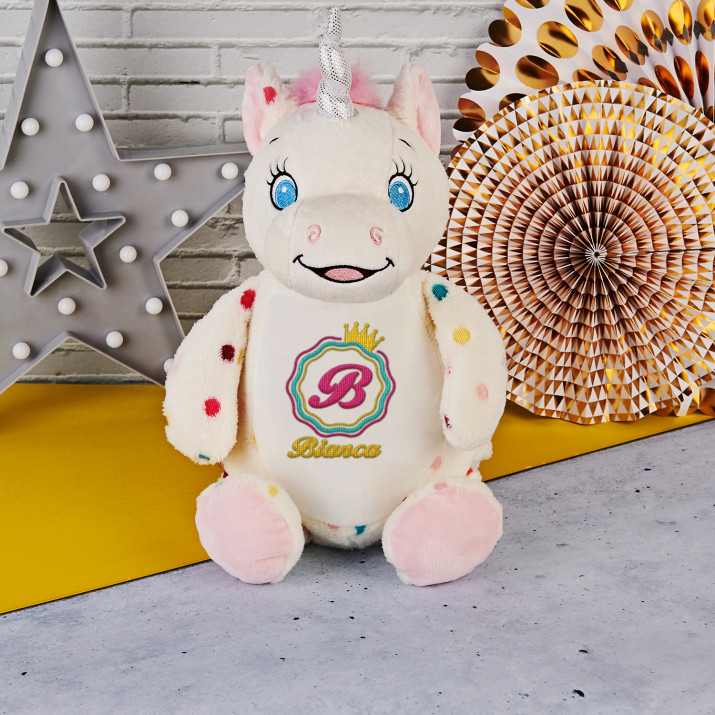 Monogramm Name - Großes Maskottchen Einhorn